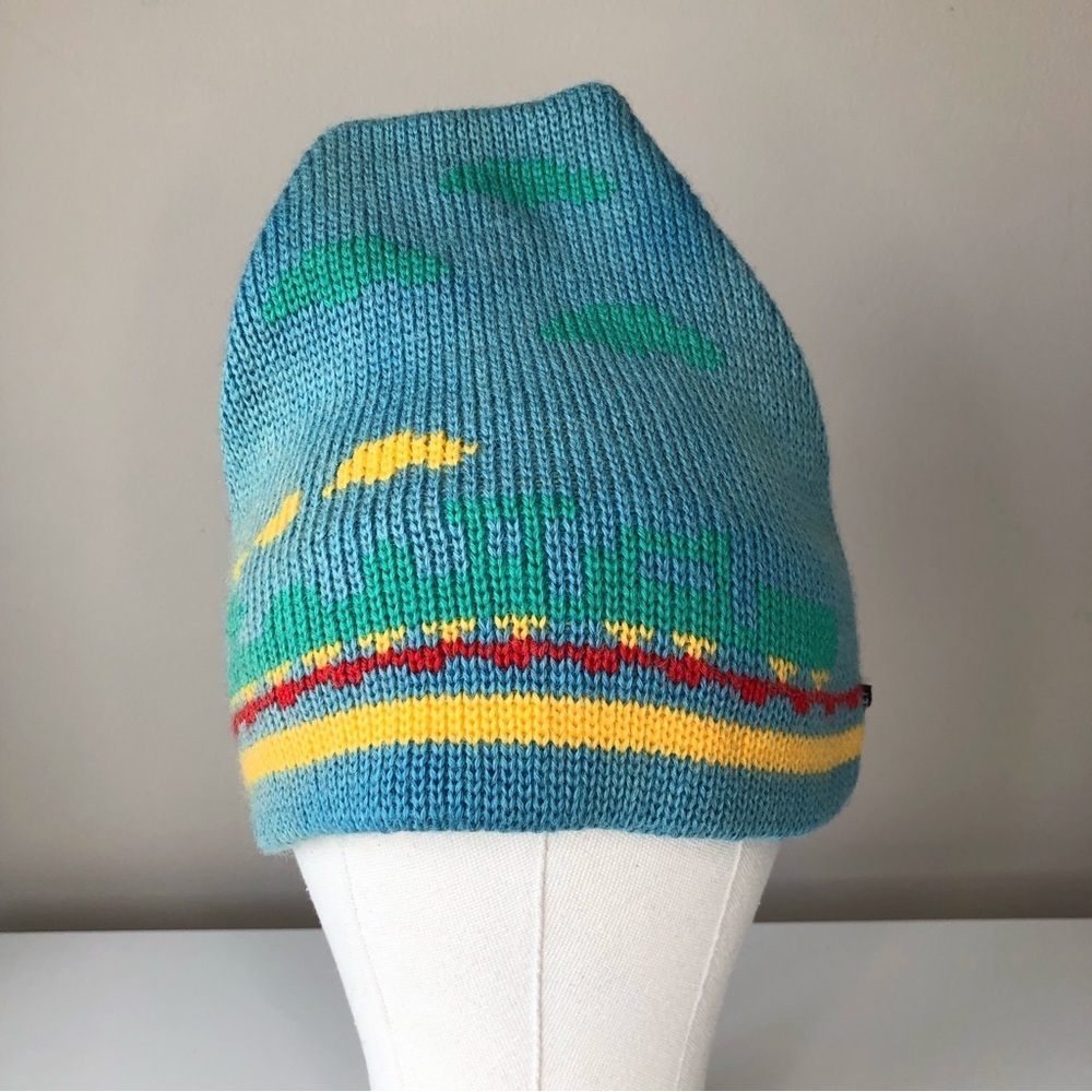 Vintage Smiley knitted beanie hat